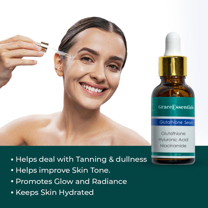 Glutathione Serum for Skin with Vitamin C, Niacinamide and Hyaluronic Acid for Pigmentation and Glowing Skin